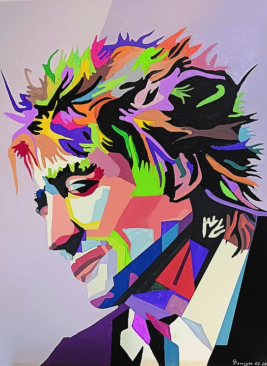 Pop-Art Darstellung Kopf Rod Stewart