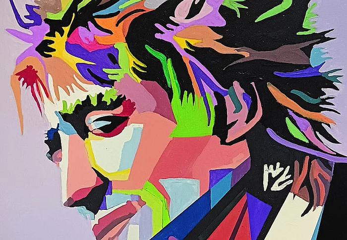 Pop-Art Darstellung Kopf Rod Stewart