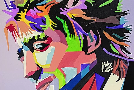 Pop-Art Darstellung Kopf Rod Stewart