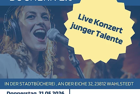 Info-Plakat zur Veranstaltung Hintergrund singende Frau