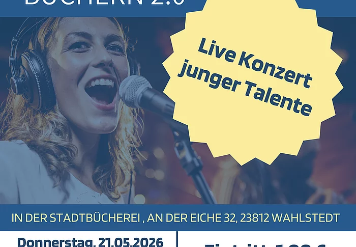 Info-Plakat zur Veranstaltung Hintergrund singende Frau