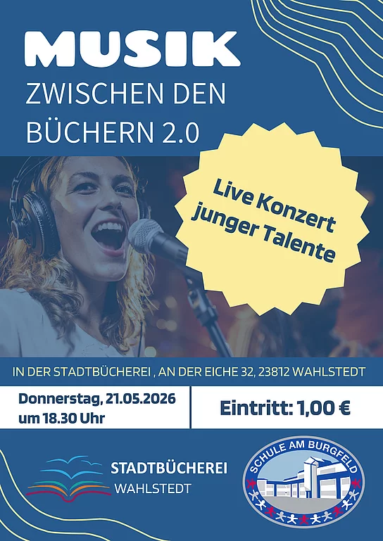 Info-Plakat zur Veranstaltung Hintergrund singende Frau